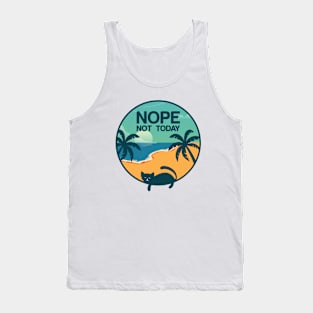 Nope Not Today Cat Design Tank Top